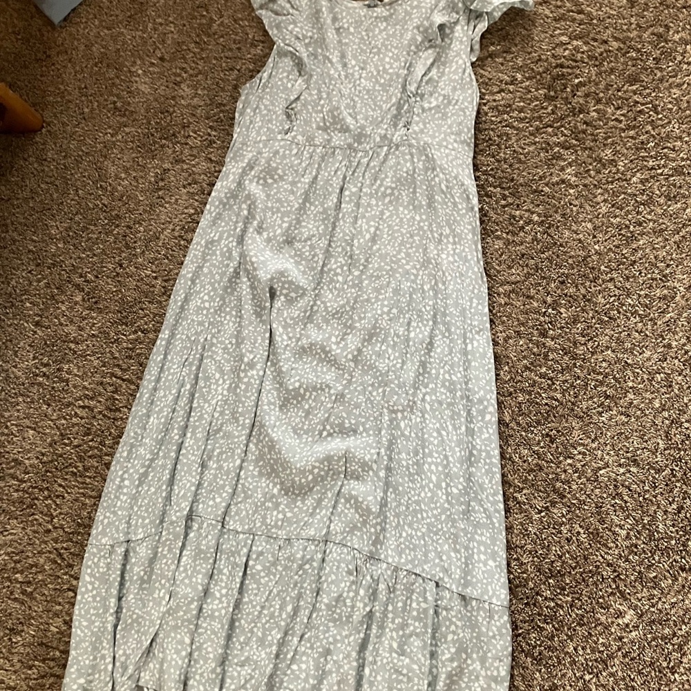 Seraphine Pale Blue Floral Ruffle-Tier Maxi Dress